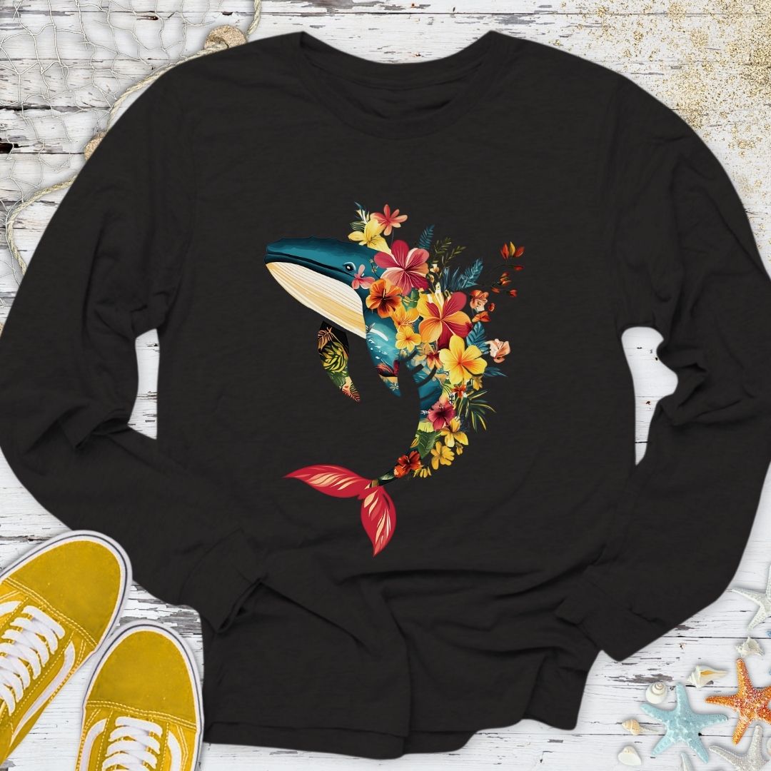 Floral Whale Long Sleeve Tee