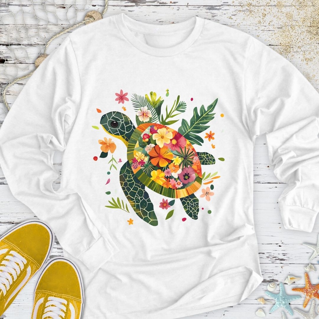 Floral Turtle Long Sleeve Tee