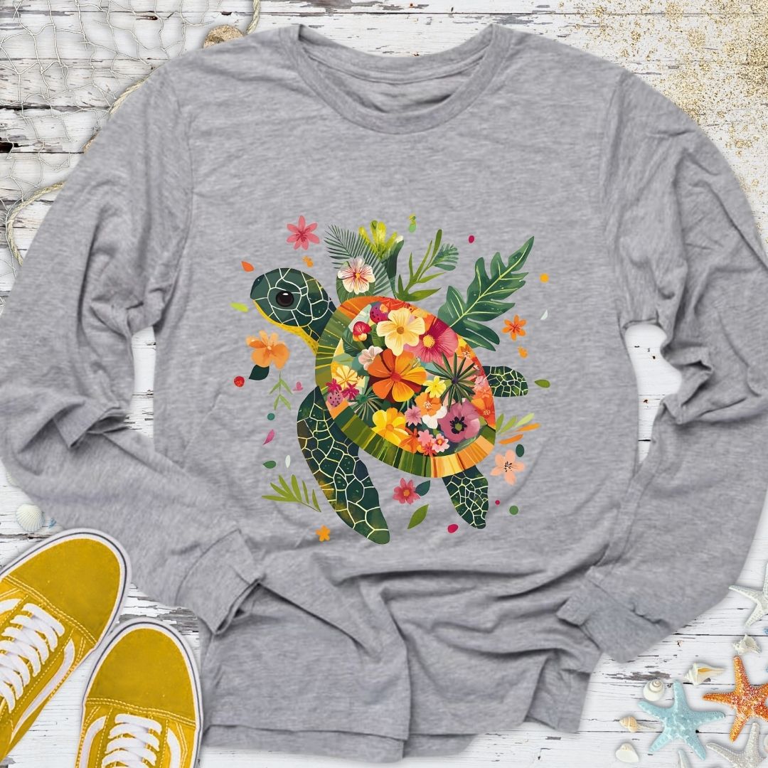 Floral Turtle Long Sleeve Tee