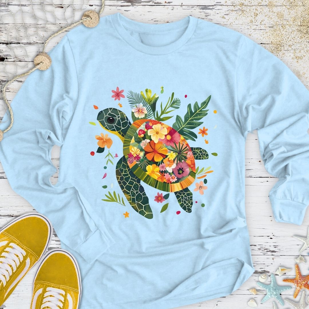 Floral Turtle Long Sleeve Tee
