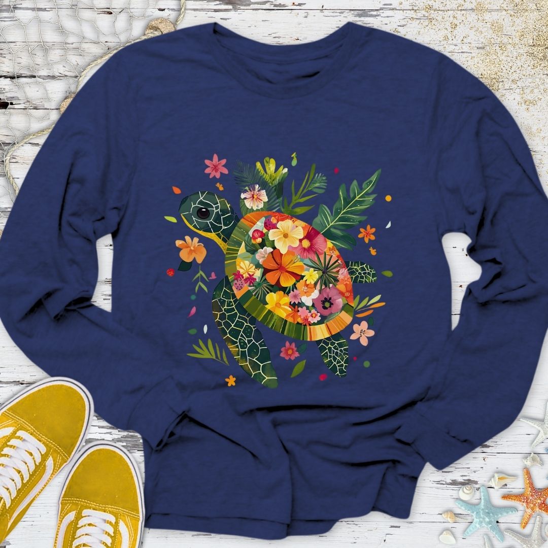 Floral Turtle Long Sleeve Tee