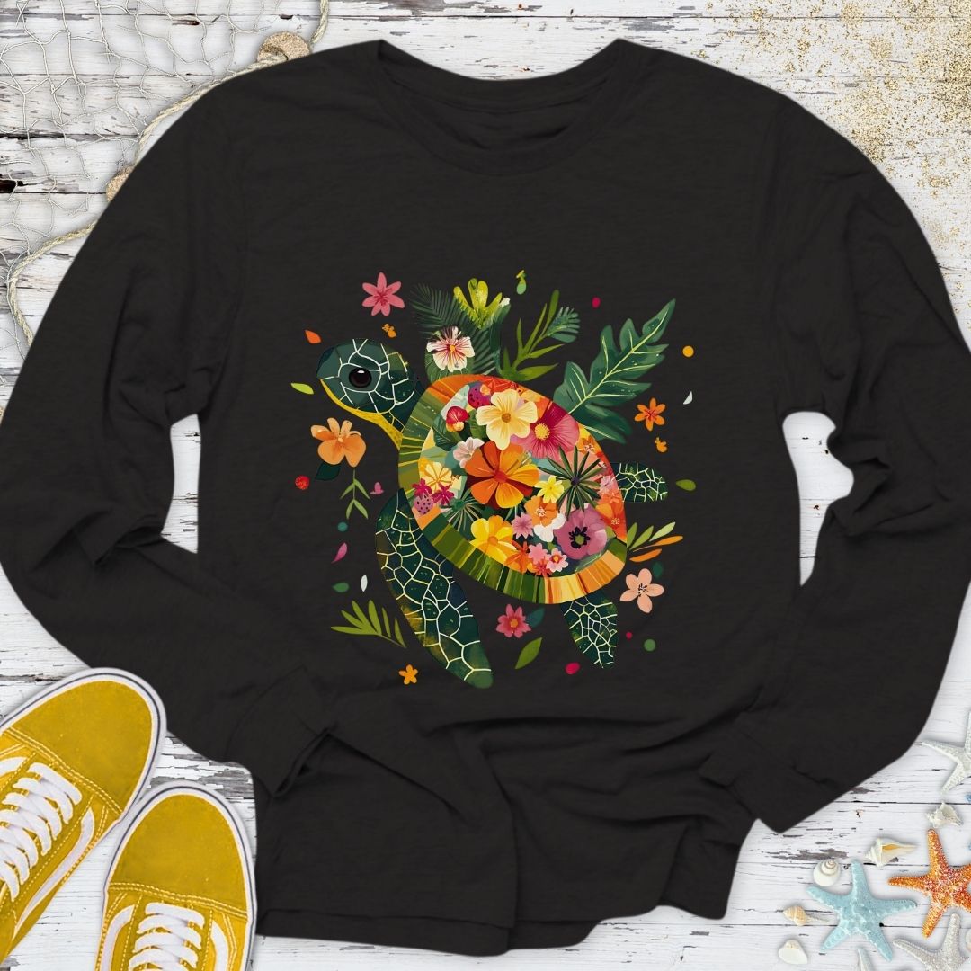 Floral Turtle Long Sleeve Tee