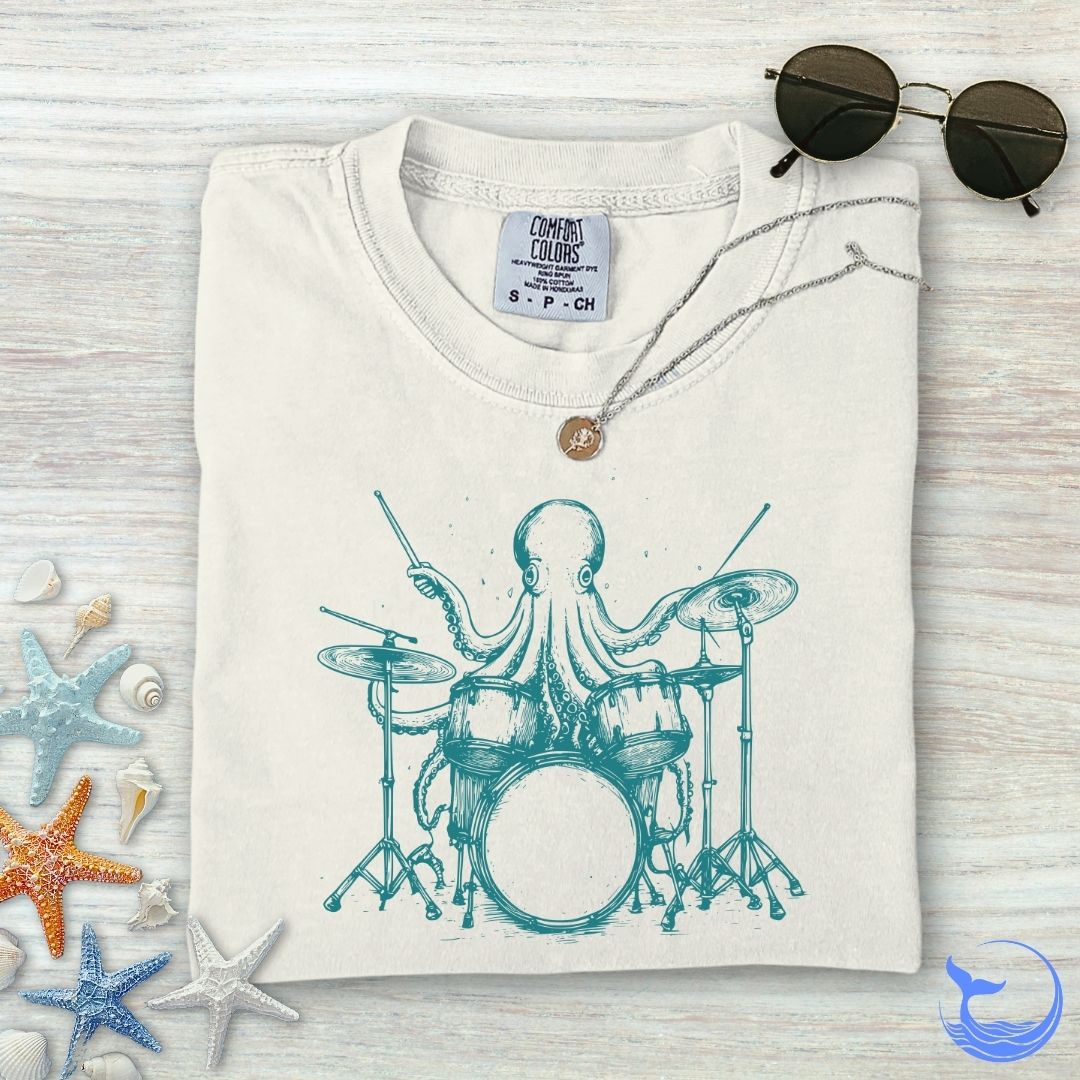 Octopus Drummer Comfort Colors T-Shirt