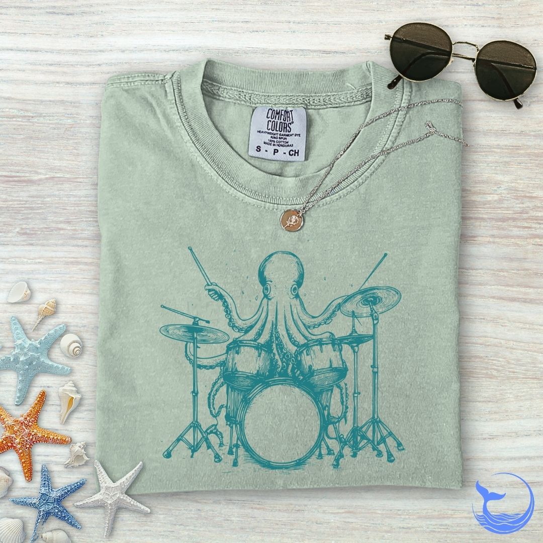 Octopus Drummer Comfort Colors T-Shirt