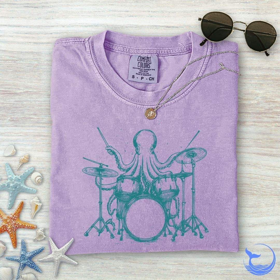 Octopus Drummer Comfort Colors T-Shirt