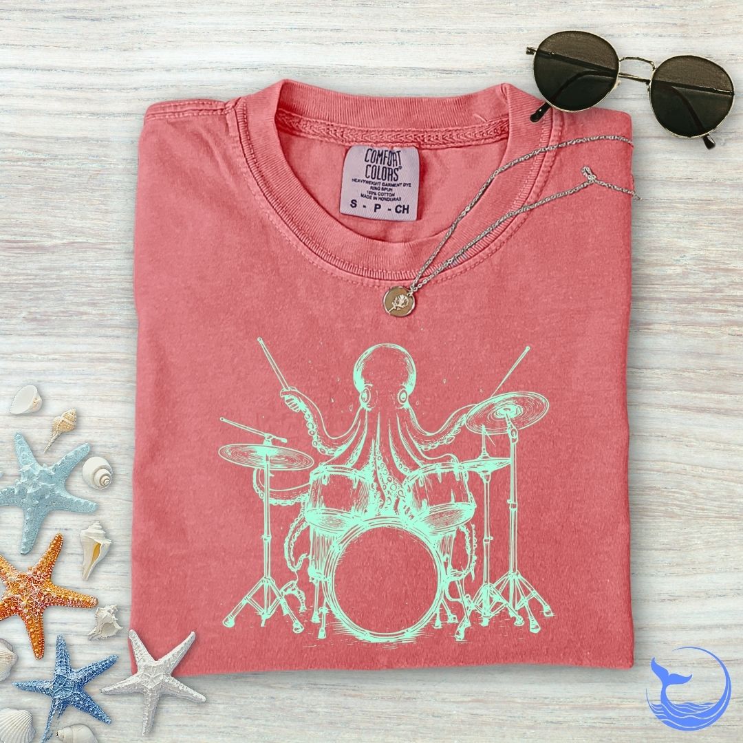 Octopus Drummer Comfort Colors T-Shirt