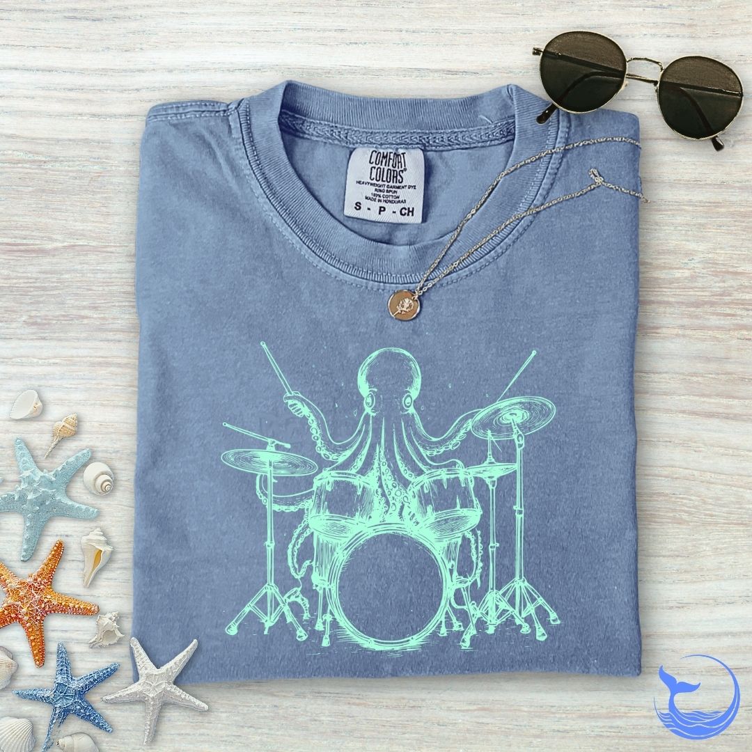 Octopus Drummer Comfort Colors T-Shirt