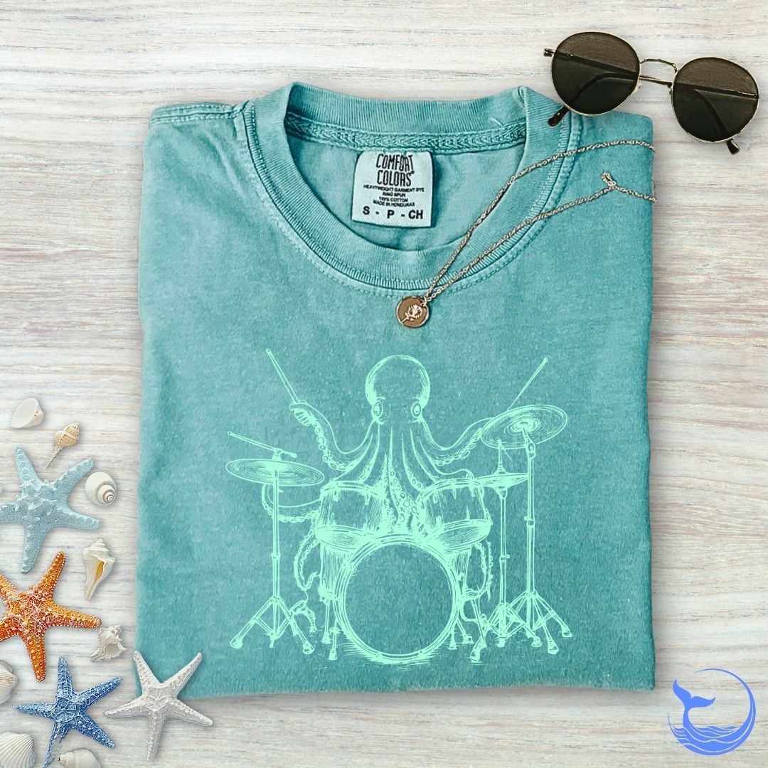 Octopus Drummer Comfort Colors T-Shirt