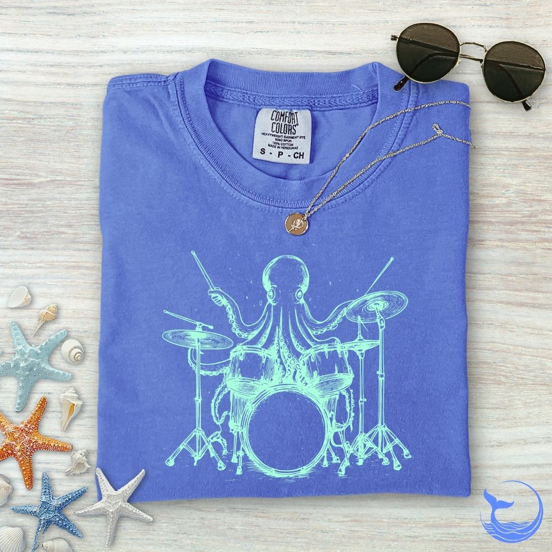 Octopus Drummer Comfort Colors T-Shirt
