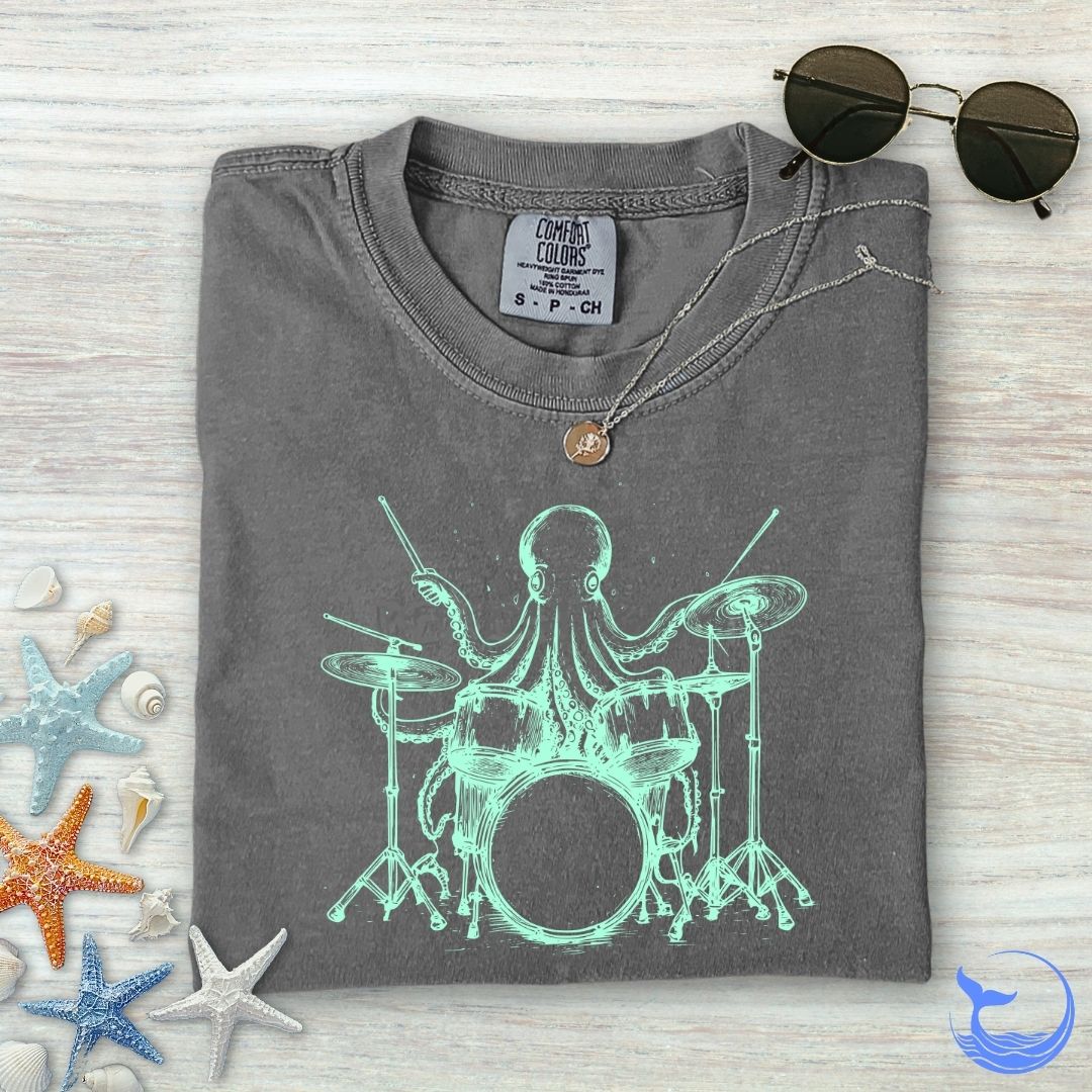 Octopus Drummer Comfort Colors T-Shirt