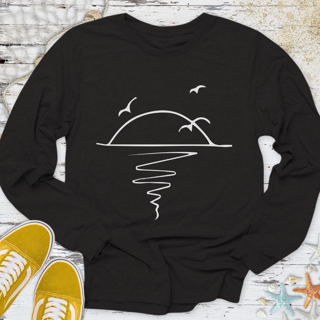 Sunset Line Art Long Sleeve Tee