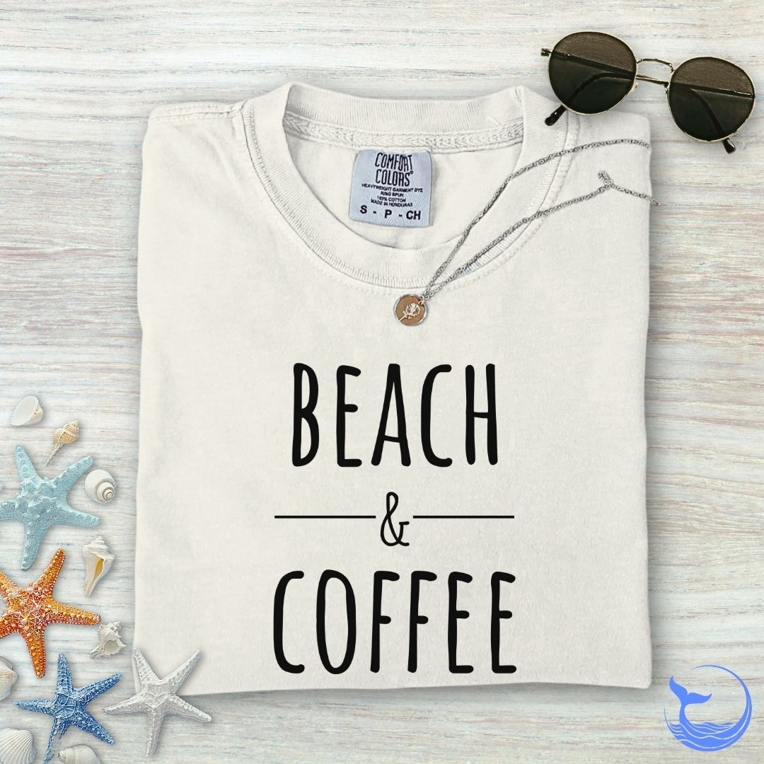 Beach & Coffee Comfort Colors T-Shirt