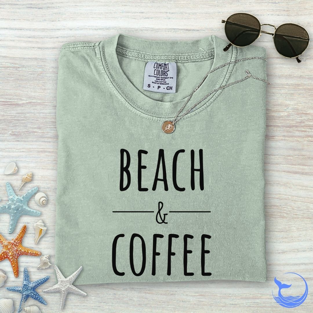 Beach & Coffee Comfort Colors T-Shirt