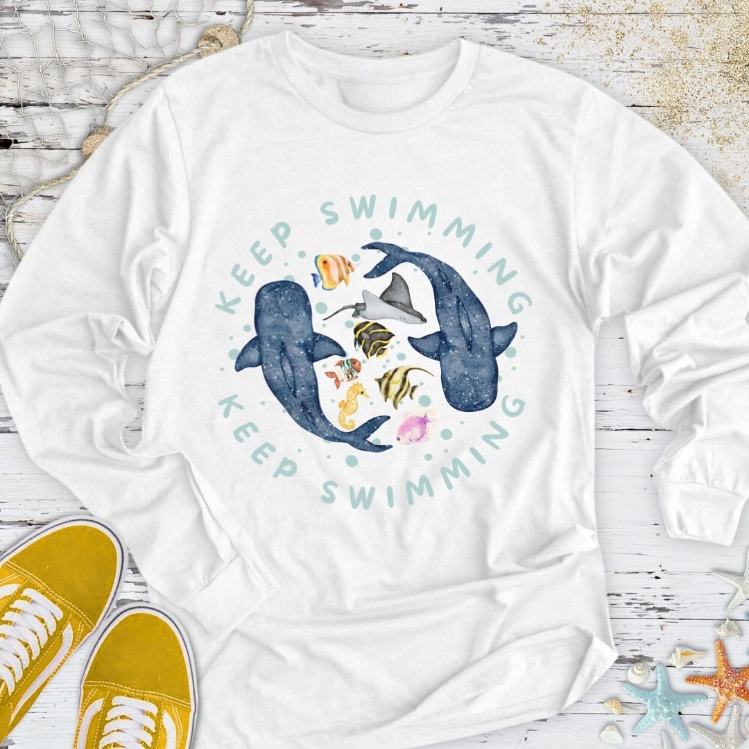 Keep Swimming Long Sleeve Tee