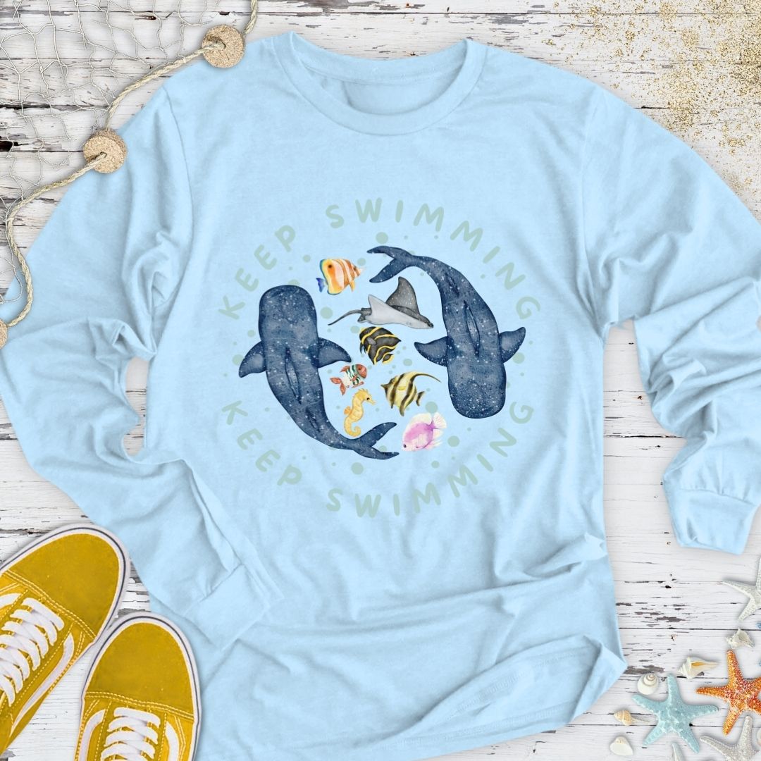 Keep Swimming Long Sleeve Tee