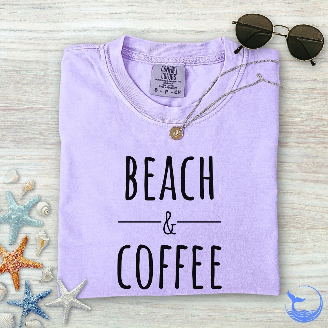 Beach & Coffee Comfort Colors T-Shirt