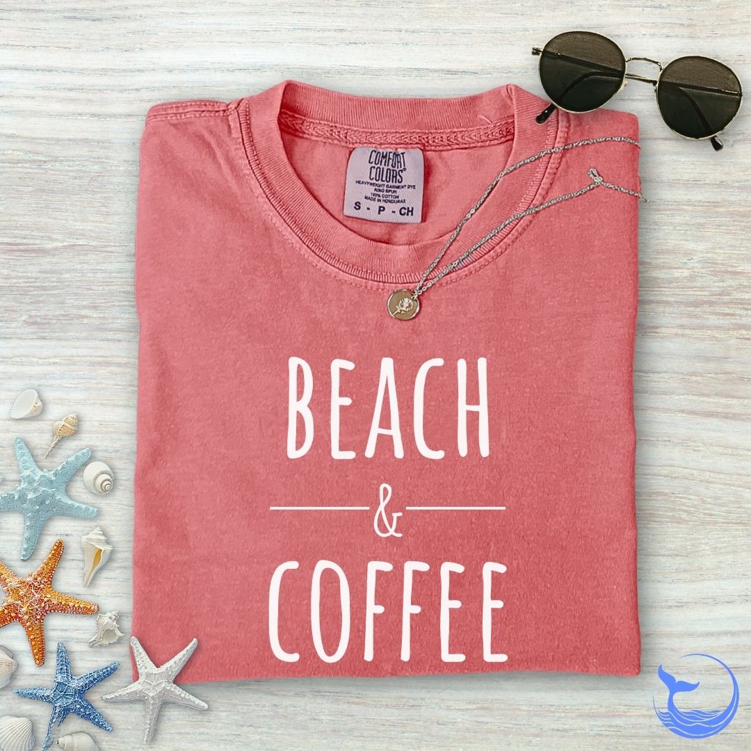 Beach & Coffee Comfort Colors T-Shirt