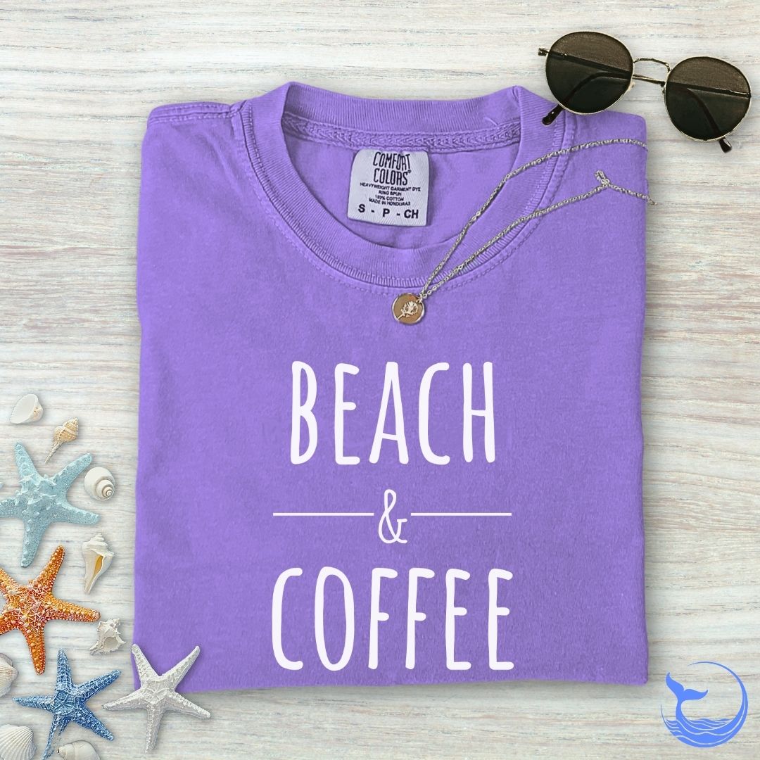 Beach & Coffee Comfort Colors T-Shirt