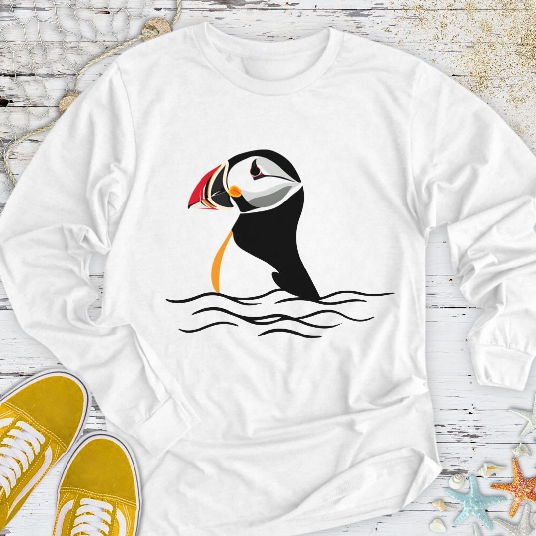 Retro Puffin Long Sleeve Tee