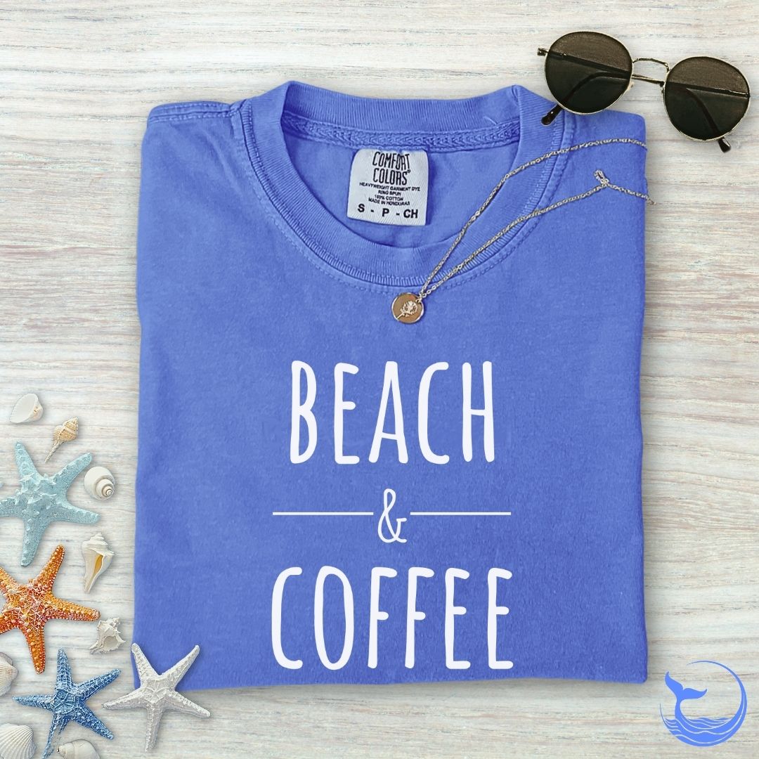 Beach & Coffee Comfort Colors T-Shirt