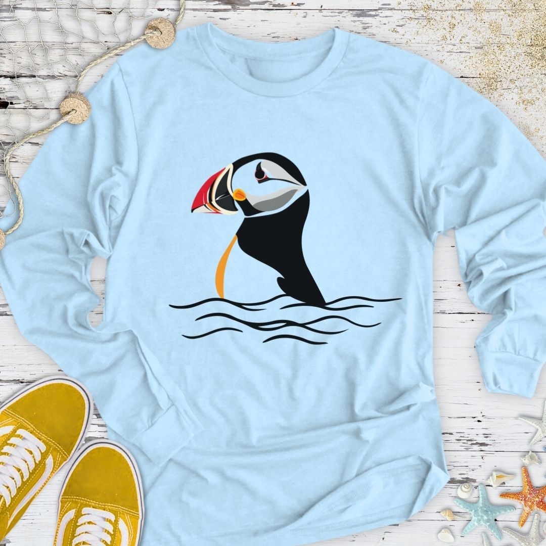 Retro Puffin Long Sleeve Tee