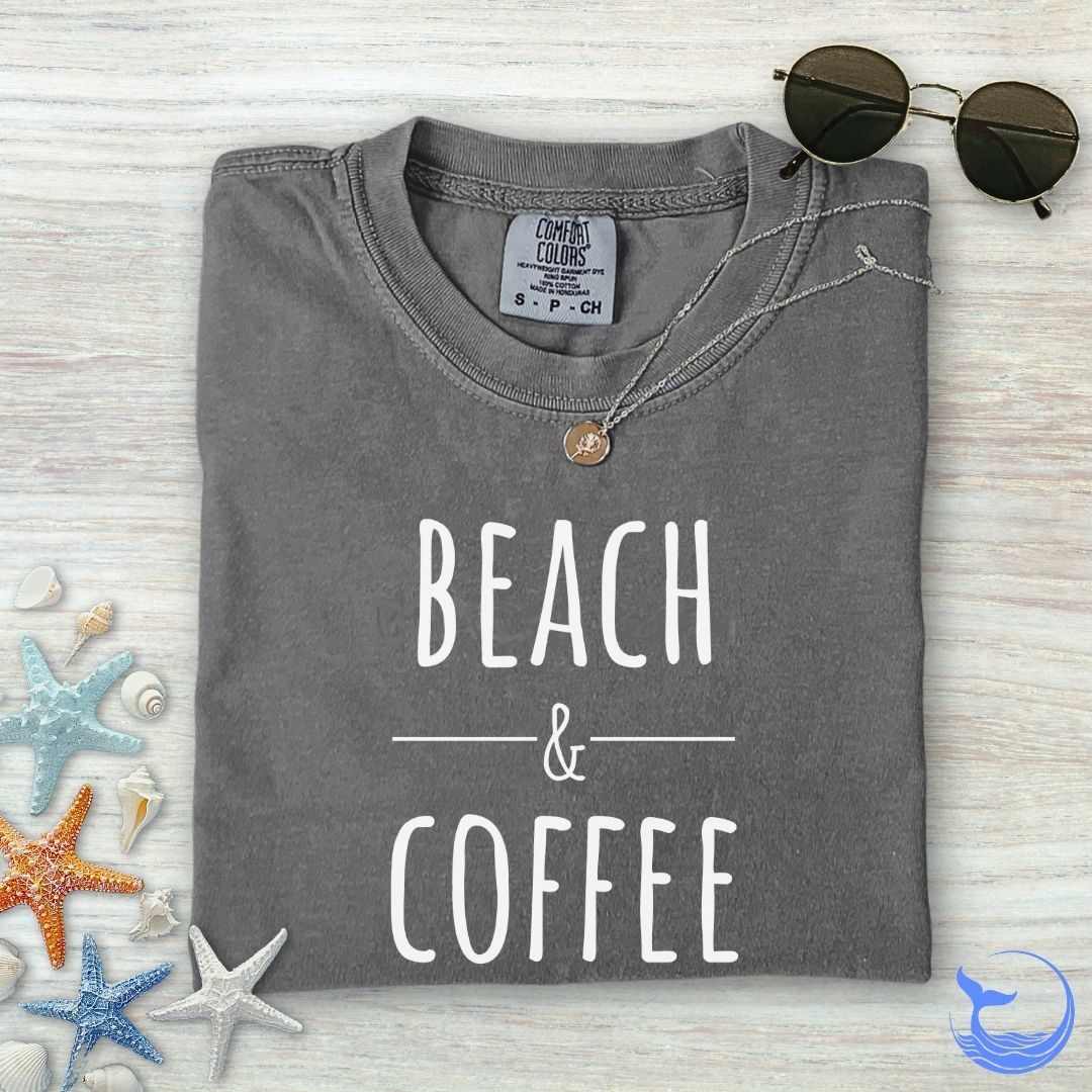 Beach & Coffee Comfort Colors T-Shirt