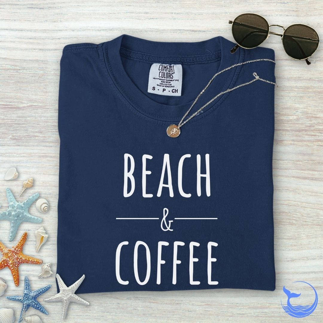 Beach & Coffee Comfort Colors T-Shirt
