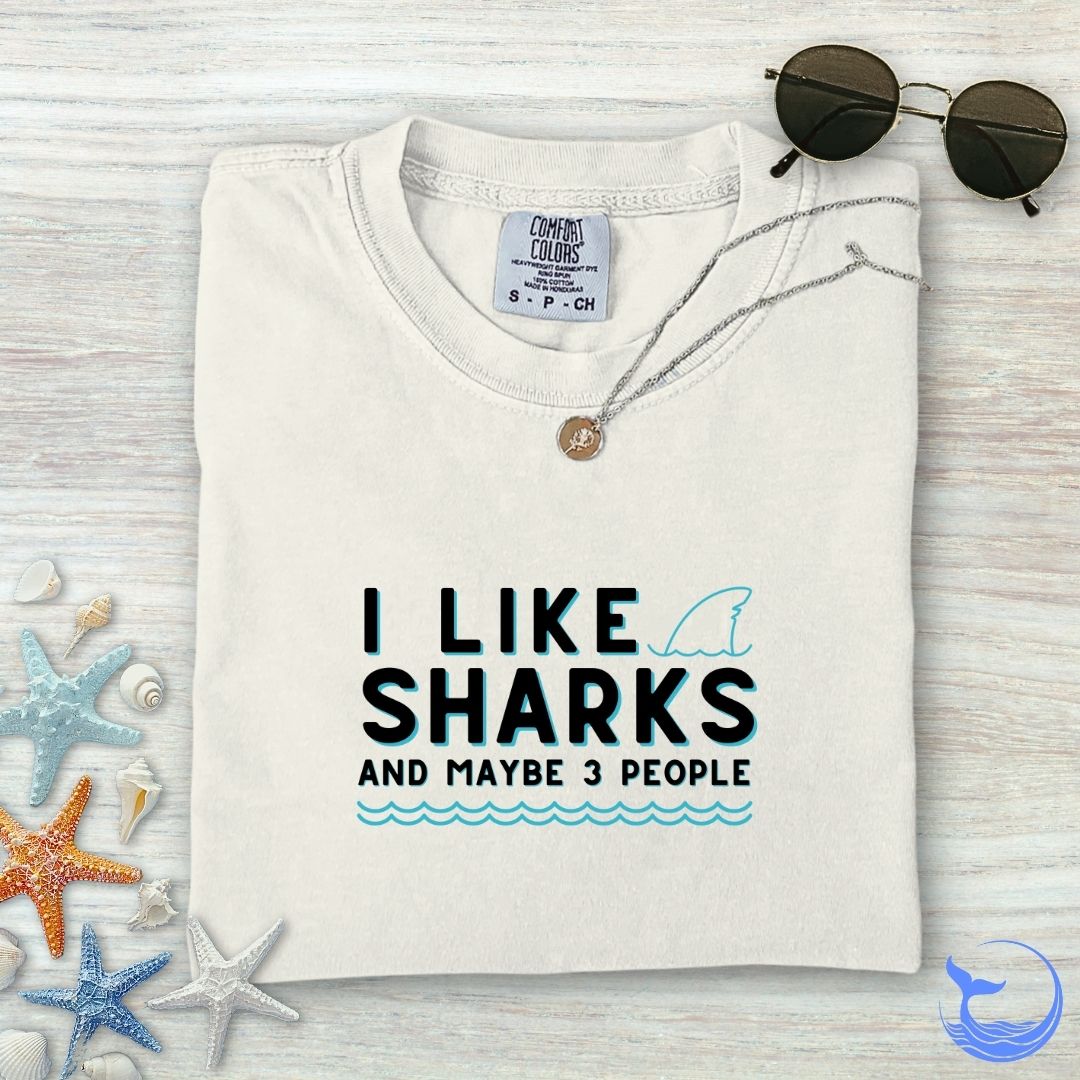 I Like Sharks Comfort Colors T-Shirt