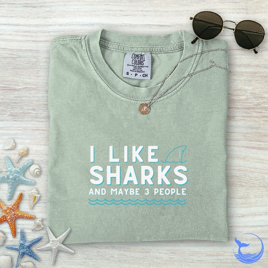I Like Sharks Comfort Colors T-Shirt