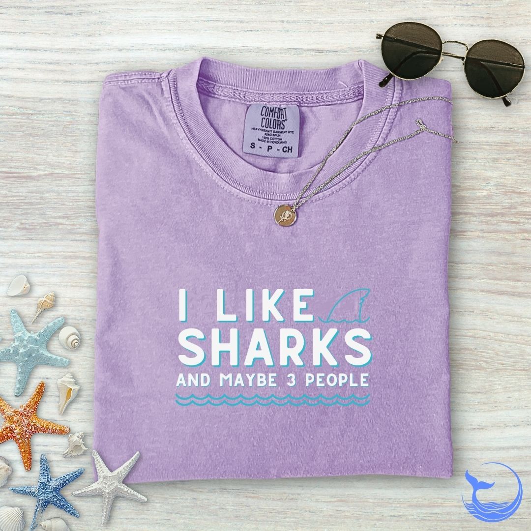I Like Sharks Comfort Colors T-Shirt