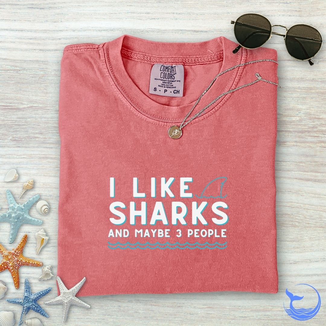 I Like Sharks Comfort Colors T-Shirt