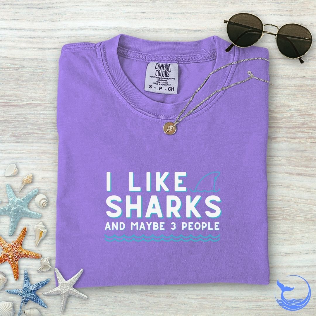I Like Sharks Comfort Colors T-Shirt
