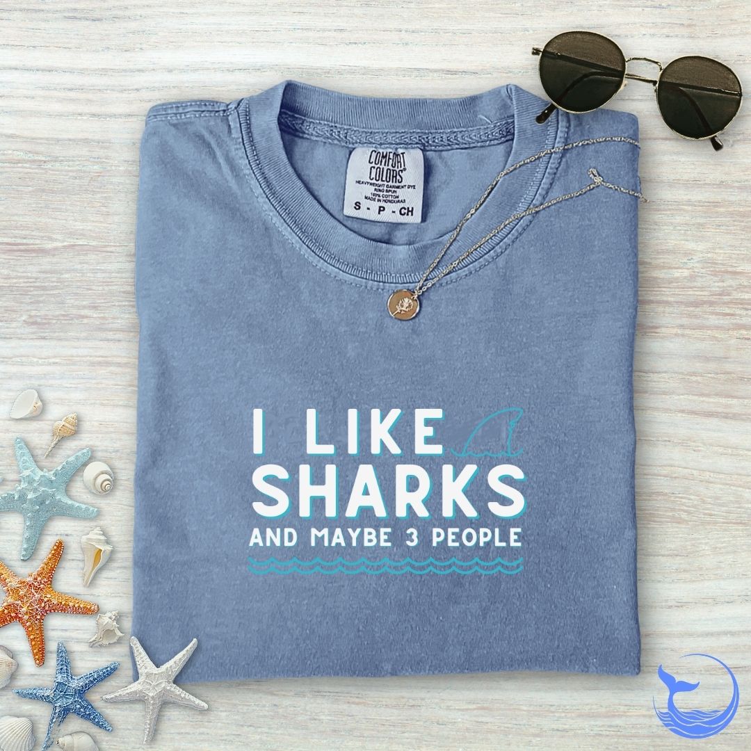 I Like Sharks Comfort Colors T-Shirt