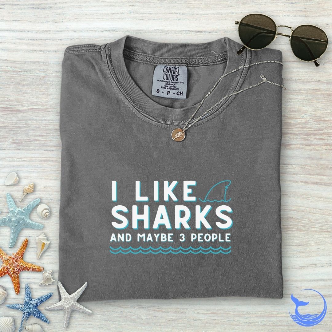 I Like Sharks Comfort Colors T-Shirt