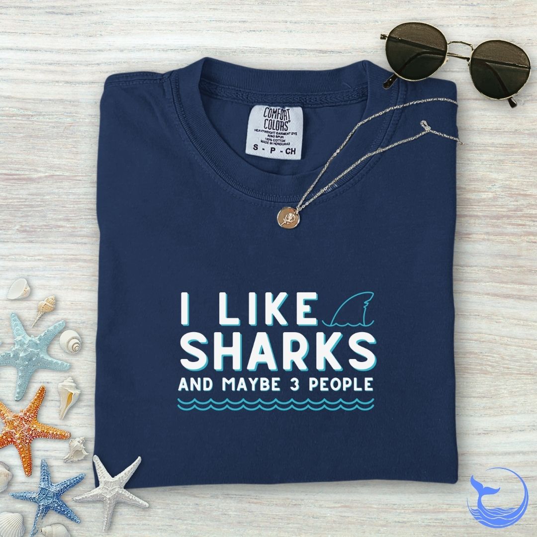 I Like Sharks Comfort Colors T-Shirt