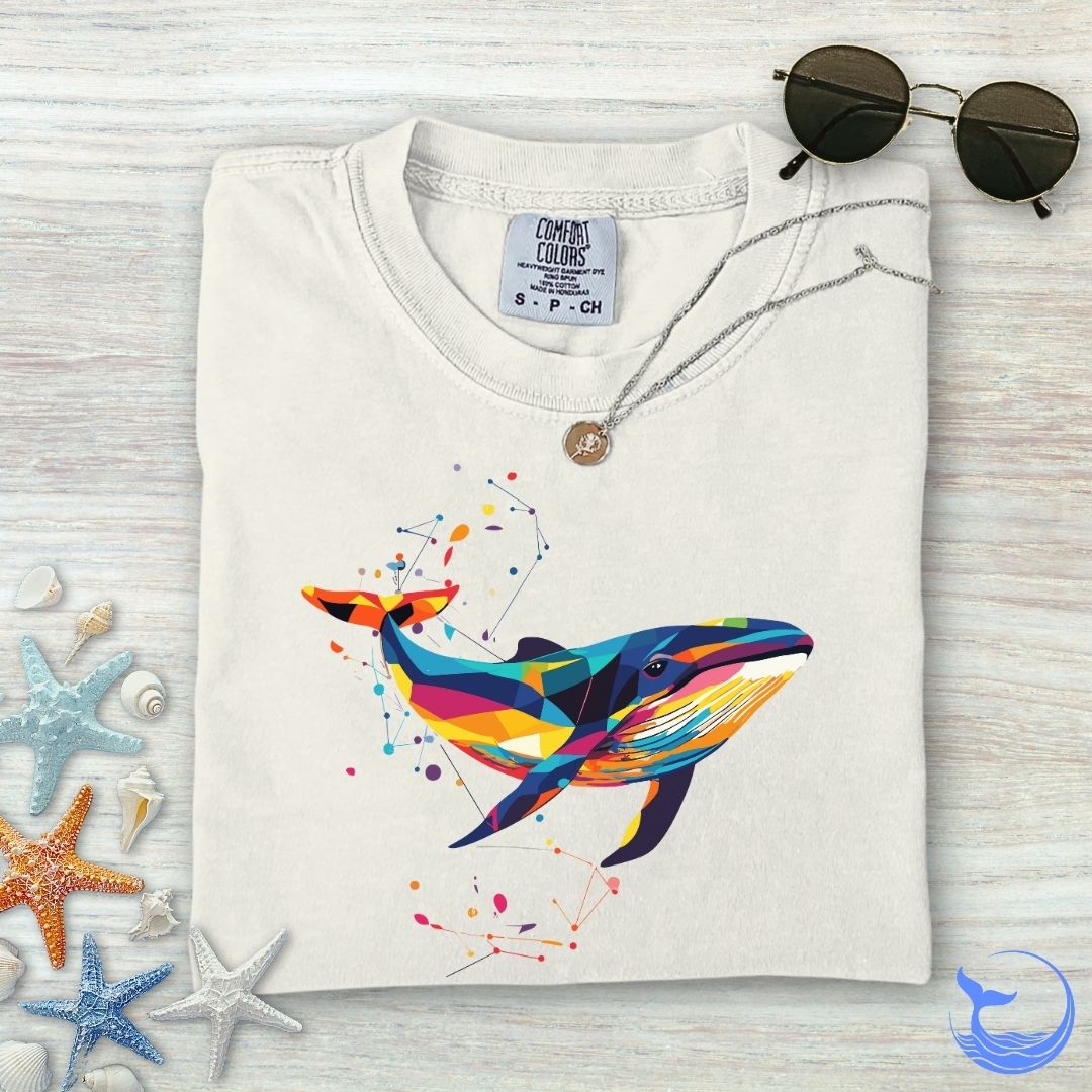 Geometric Whale Comfort Colors T-Shirt