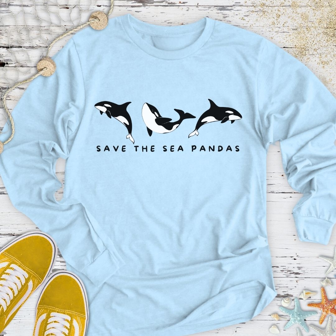 Save The Sea Pandas, Orca Long Sleeve Tee