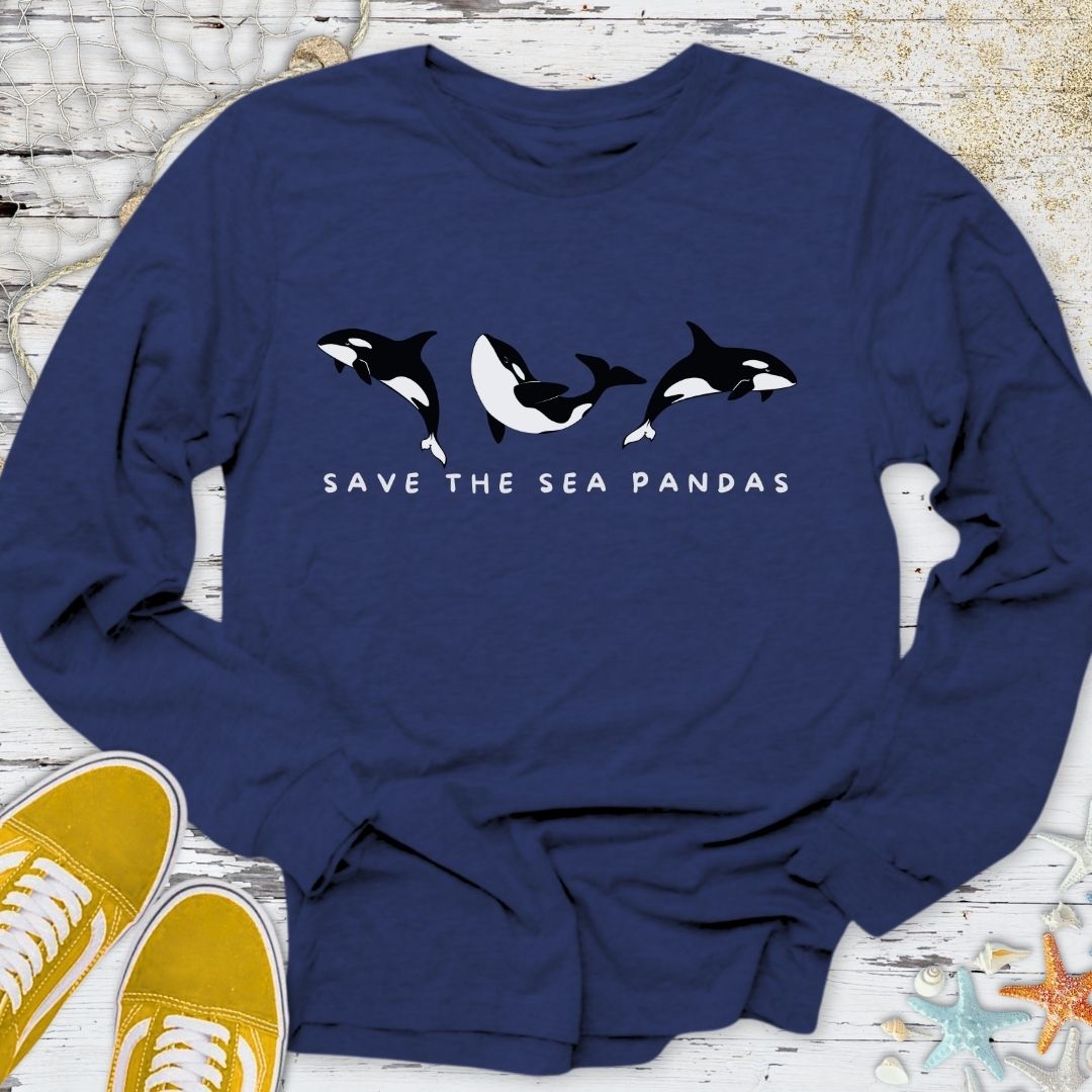 Save The Sea Pandas, Orca Long Sleeve Tee