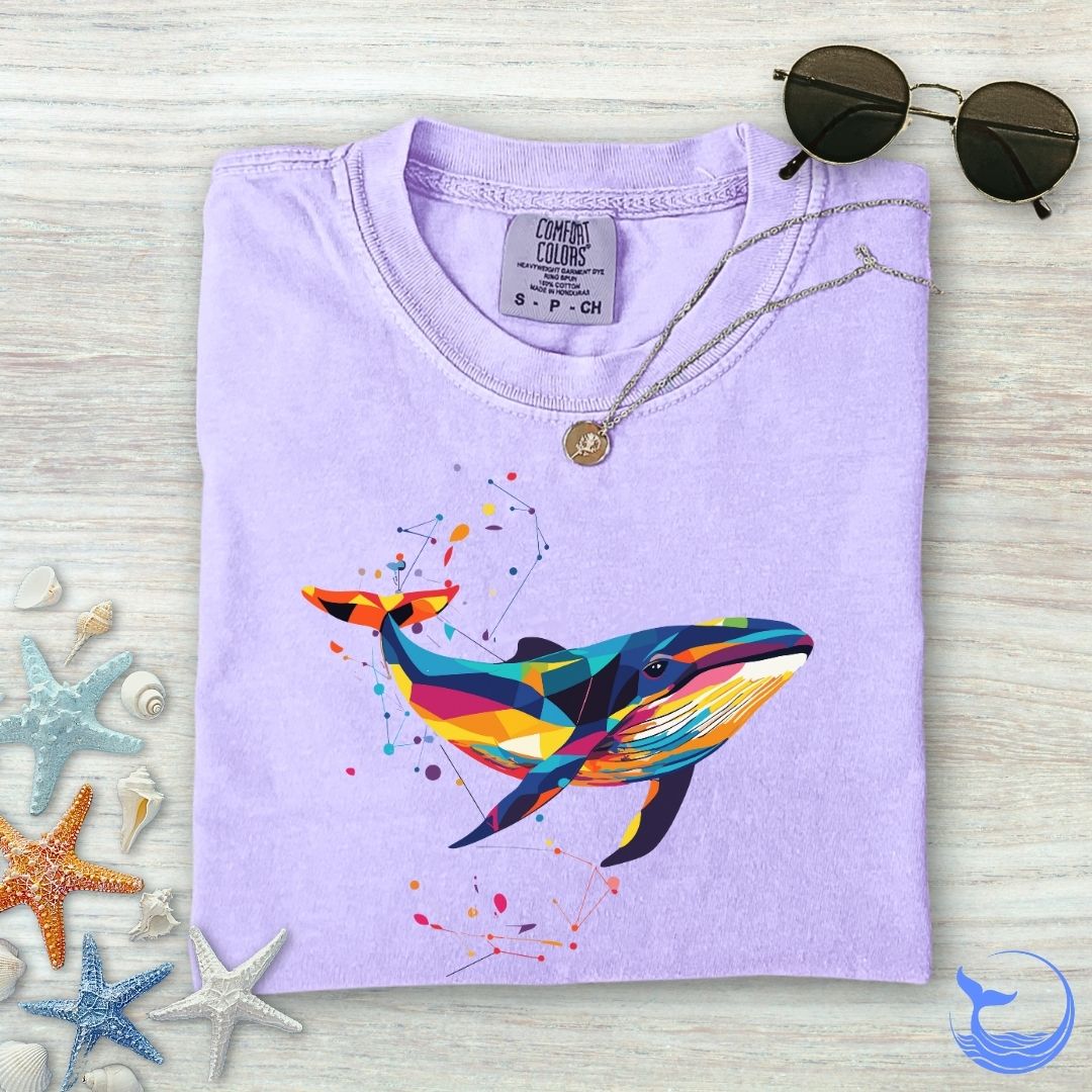 Geometric Whale Comfort Colors T-Shirt