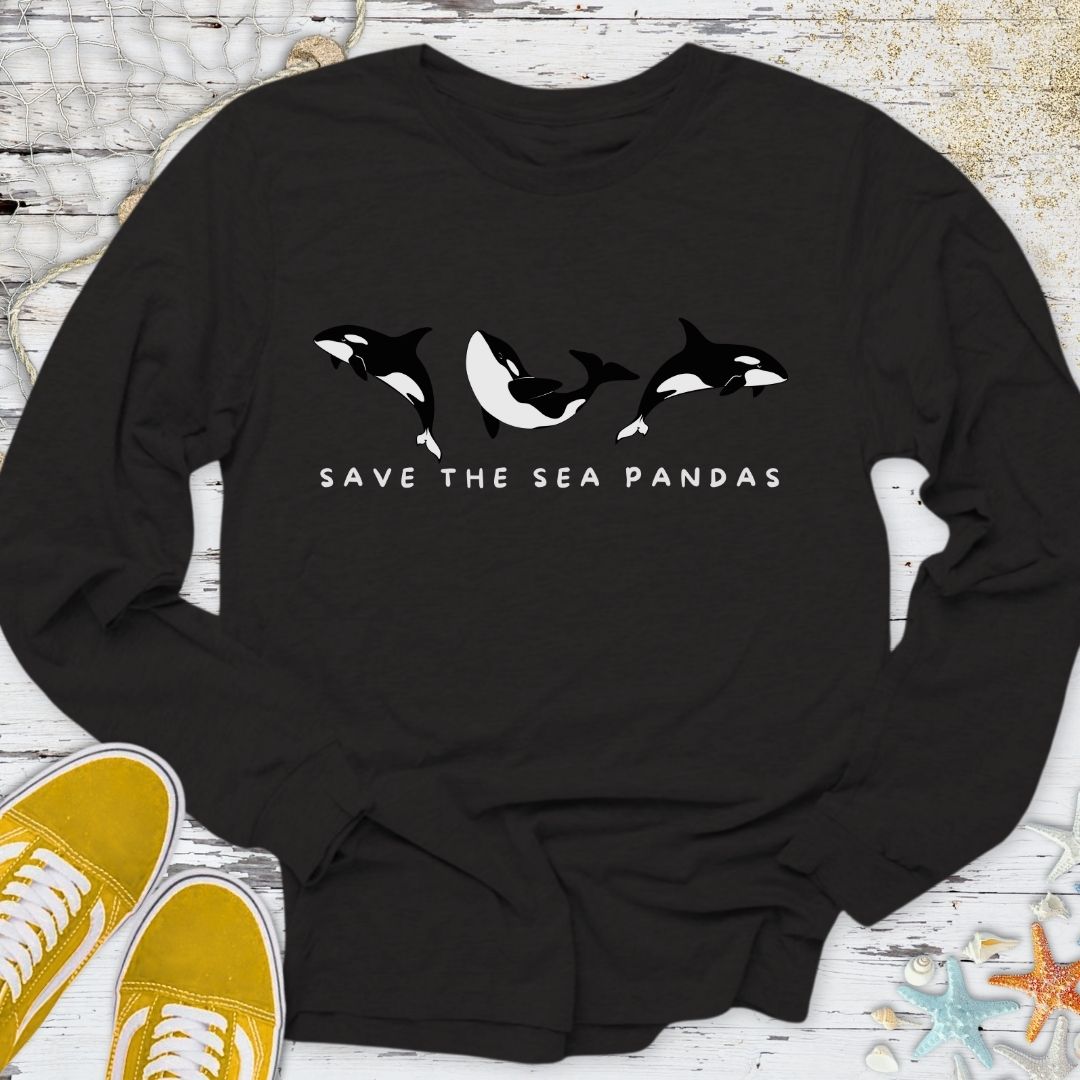 Save The Sea Pandas, Orca Long Sleeve Tee