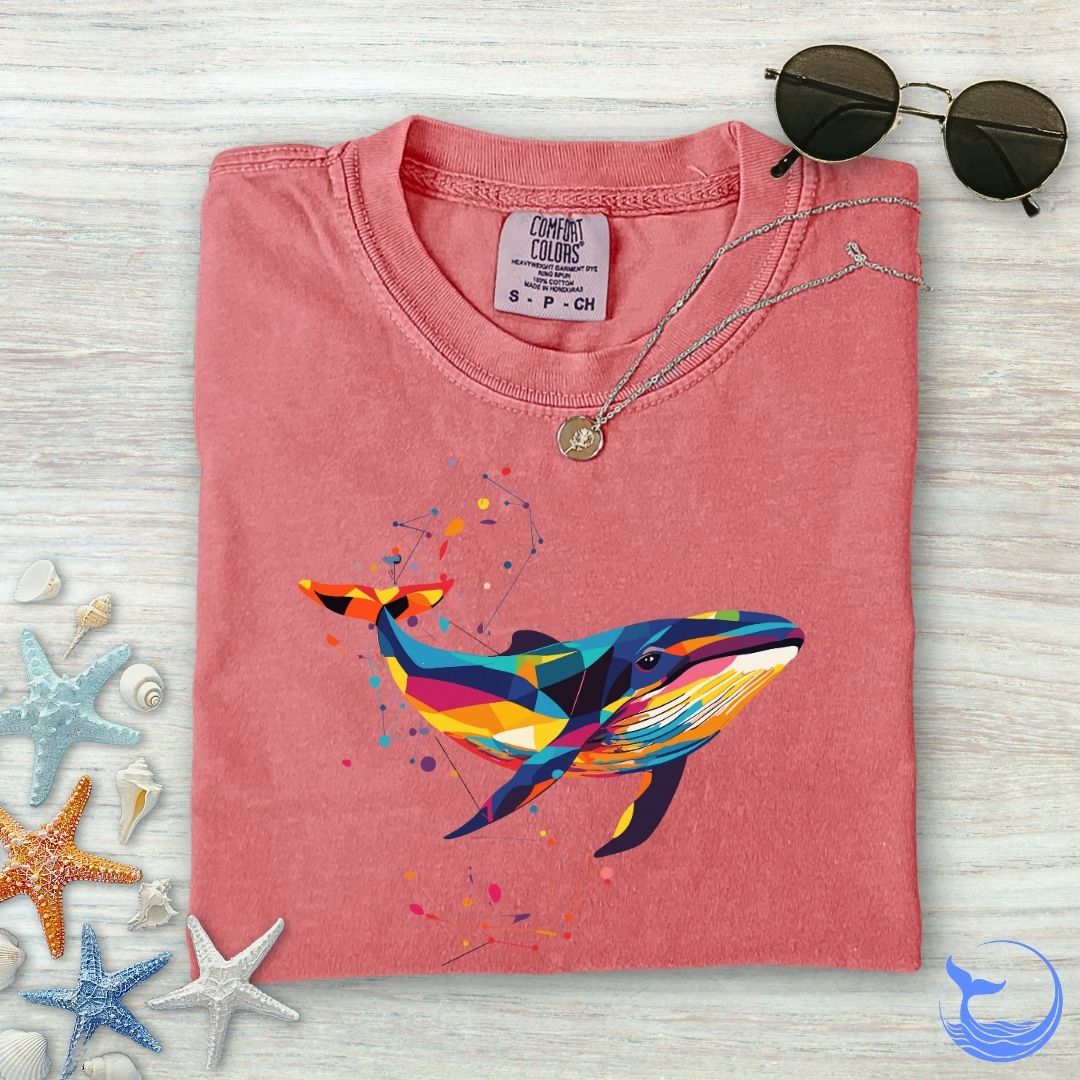 Geometric Whale Comfort Colors T-Shirt