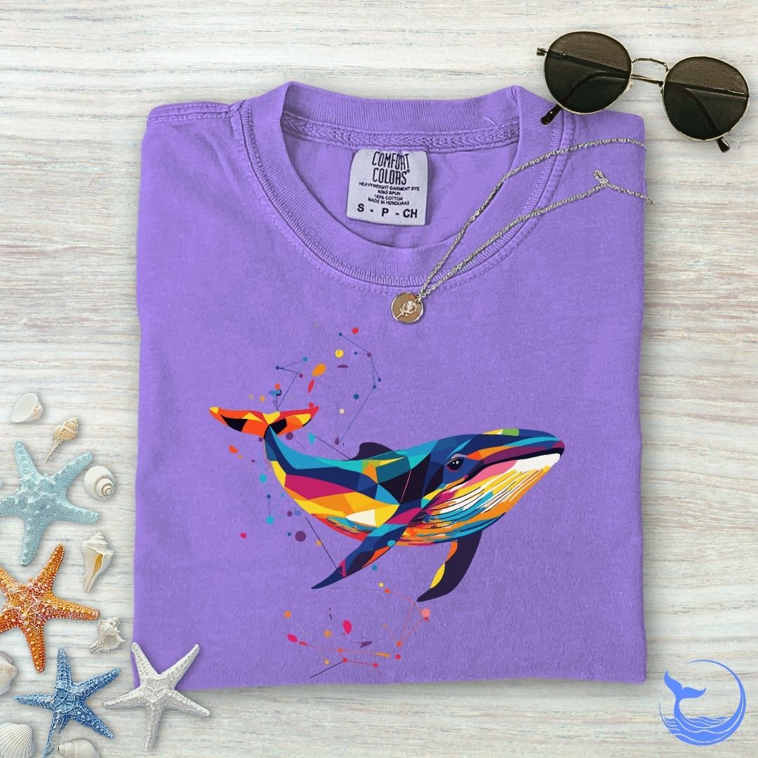 Geometric Whale Comfort Colors T-Shirt