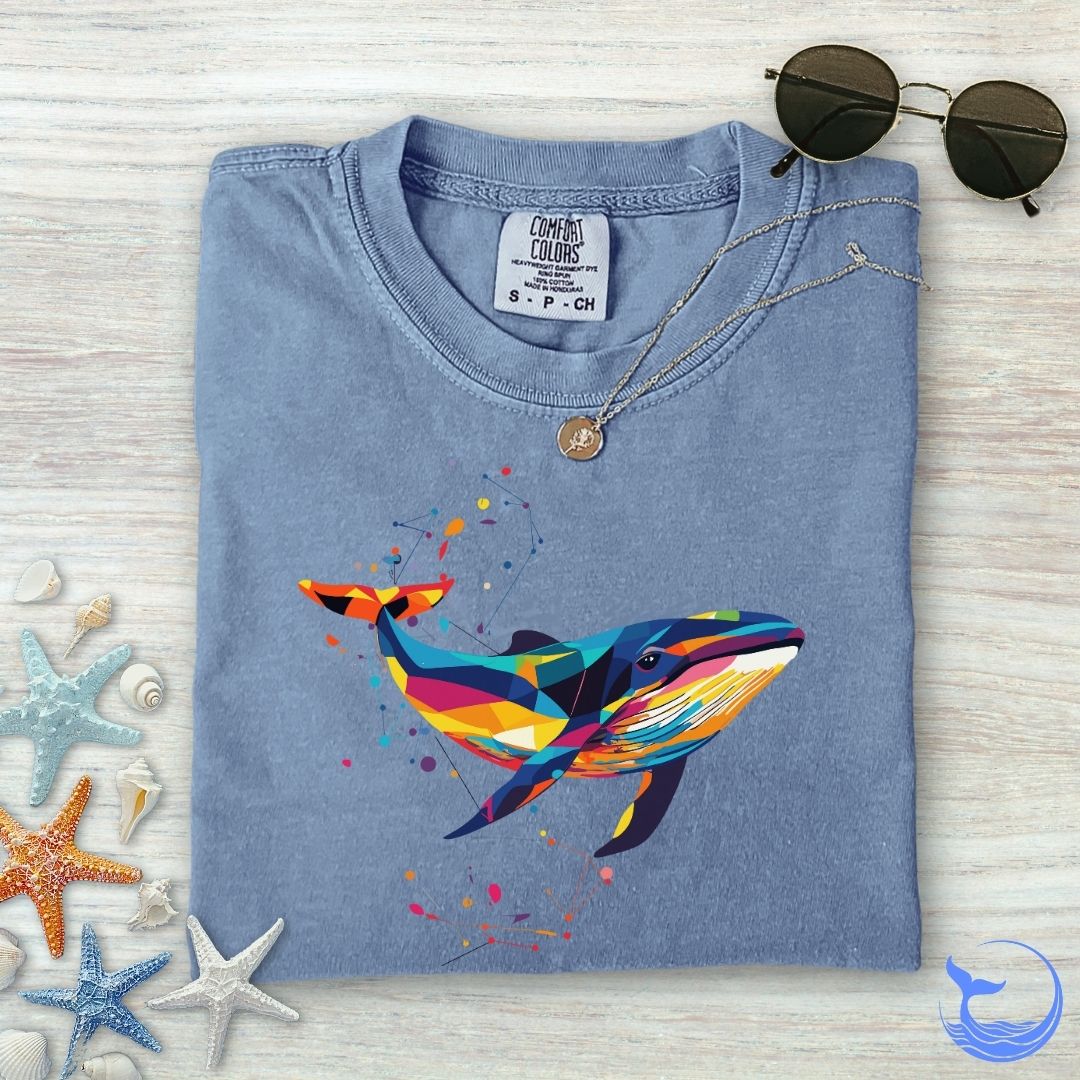 Geometric Whale Comfort Colors T-Shirt
