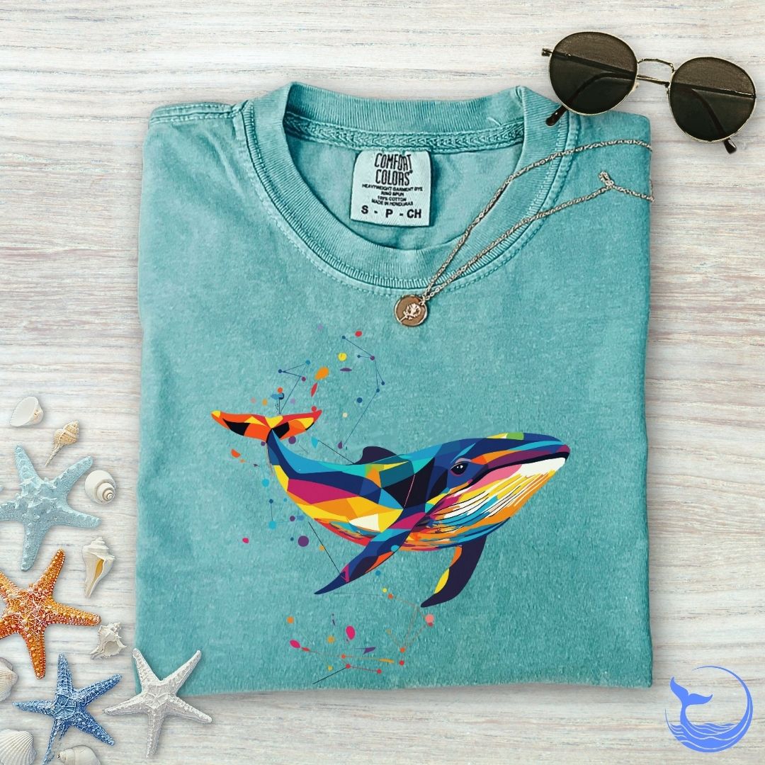 Geometric Whale Comfort Colors T-Shirt
