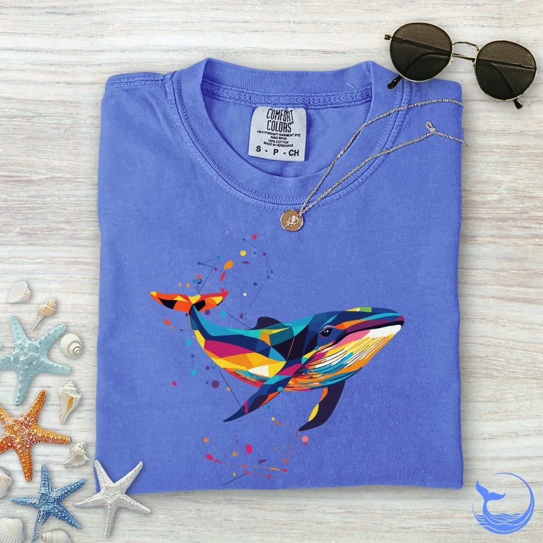 Geometric Whale Comfort Colors T-Shirt