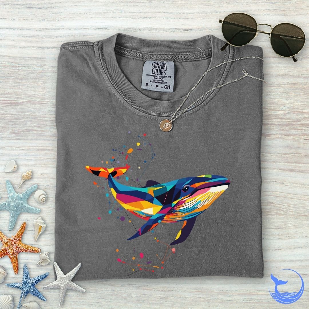 Geometric Whale Comfort Colors T-Shirt