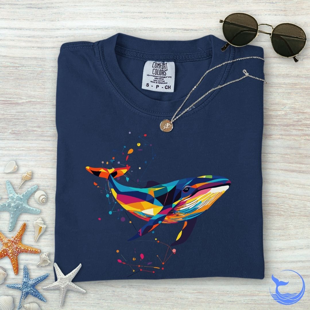 Geometric Whale Comfort Colors T-Shirt