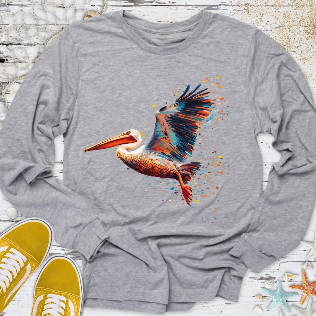 Glitchy Pelican Long Sleeve Tee