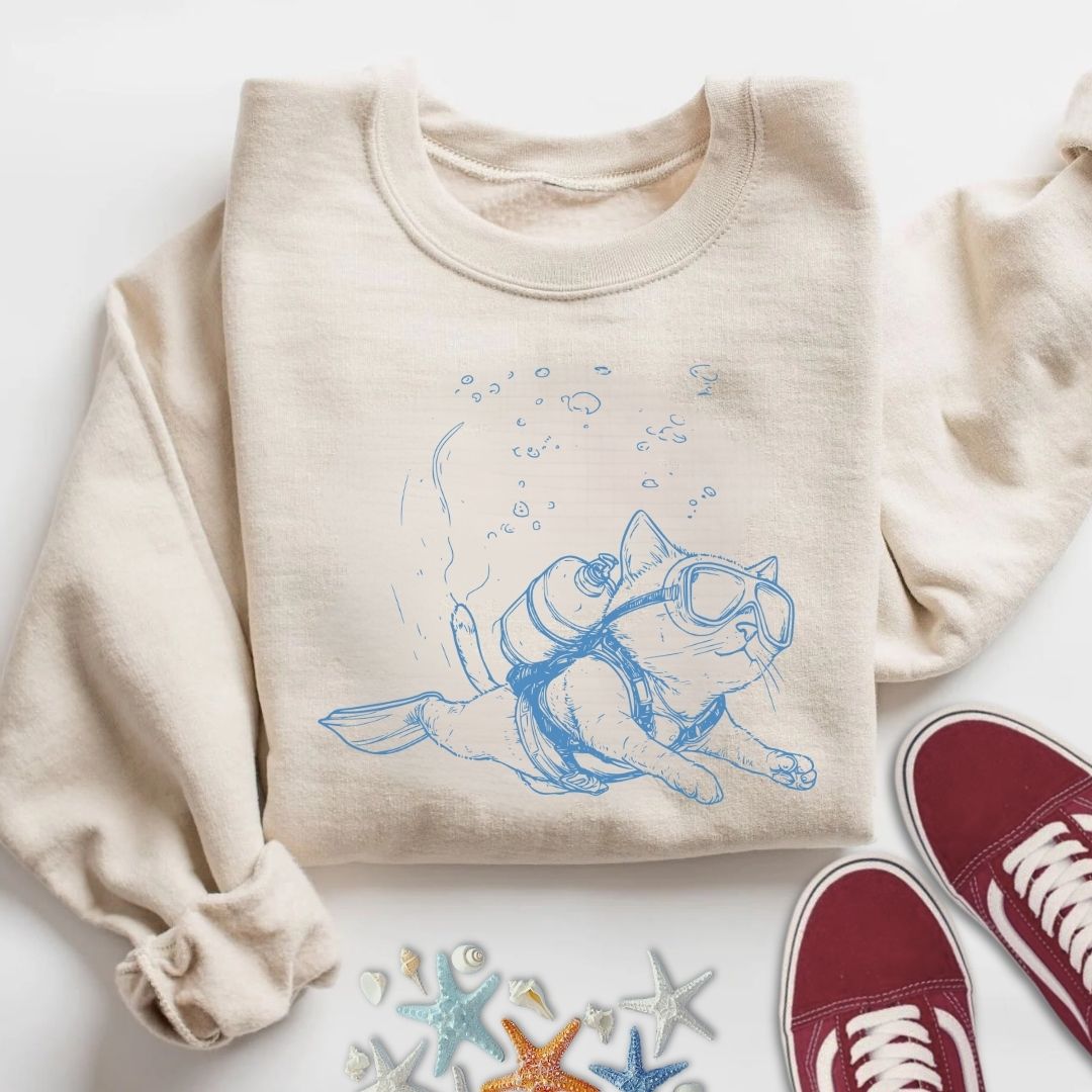 Cat Diver Sweatshirt