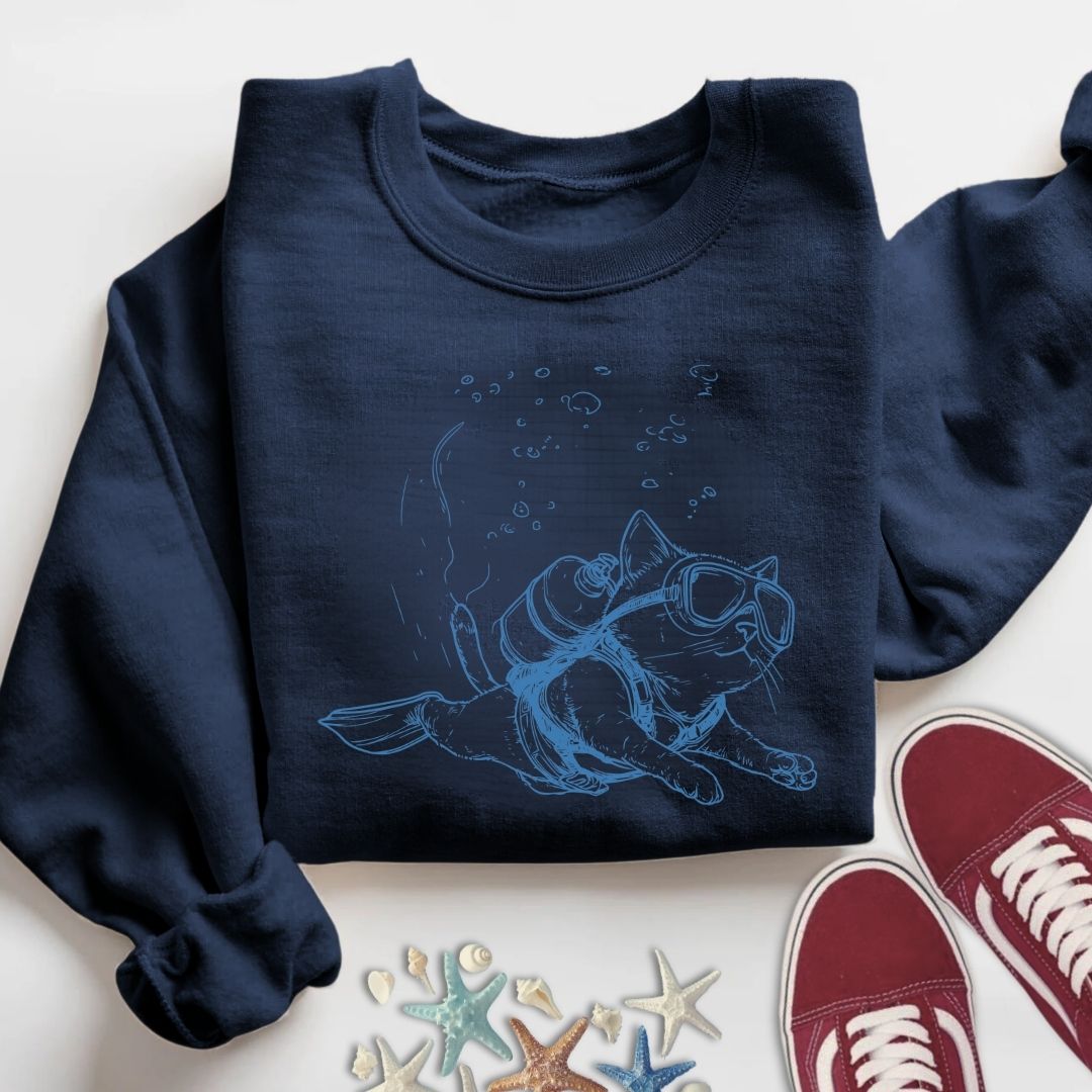 Cat Diver Sweatshirt